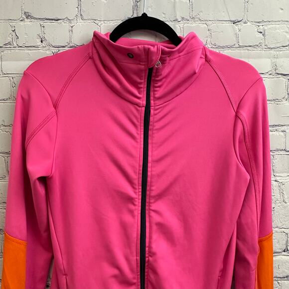 RLX Ralph Lauren Pink Orange Full Zip Jacket Medium Athleisure Thumbholes *READ - Picture 2 of 9